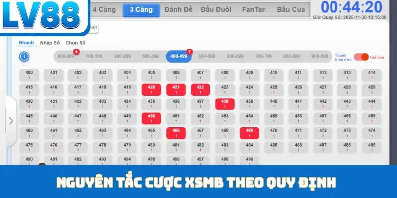 Nguyên tắc cược XSMB theo quy định